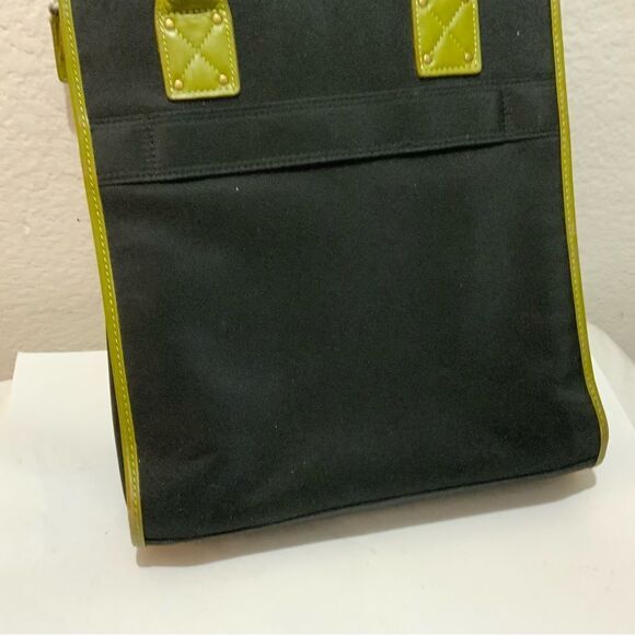 Rowallan Of Scotland shoulder bag double Strap Womens Black Green Leather Trim - Picture 14 of 14